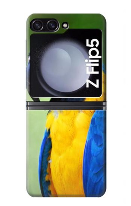 S3888 コンゴウインコの顔の鳥 Macaw Face Bird Samsung Galaxy Z Flip 5 バックケース、フリップケース・カバー