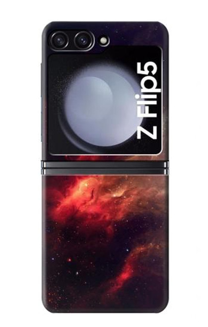 S3897 赤い星雲の宇宙 Red Nebula Space Samsung Galaxy Z Flip 5 バックケース、フリップケース・カバー