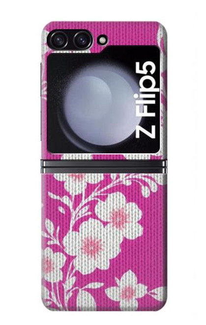 S3924 桜のピンクの背景 Cherry Blossom Pink Background Samsung Galaxy Z Flip 5 バックケース、フリップケース・カバー