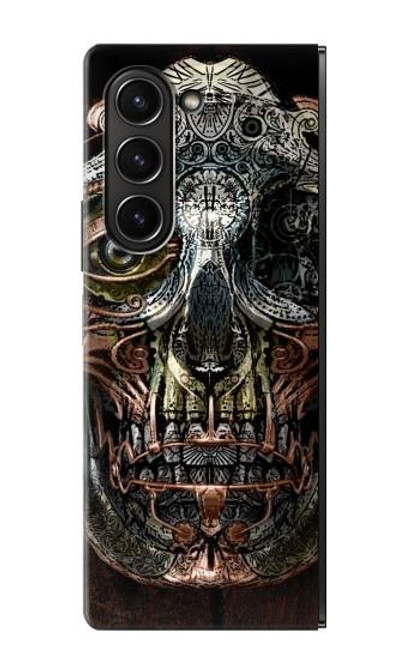 S1685 スチームパンク 頭蓋骨 Steampunk Skull Head Samsung Galaxy Z Fold 5 バックケース、フリップケース・カバー