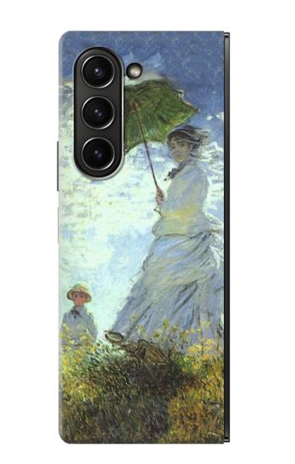 S2415 クロード・モネ パラソルを持つ女性 Claude Monet Woman with a Parasol Samsung Galaxy Z Fold 5 バックケース、フリップケース・カバー