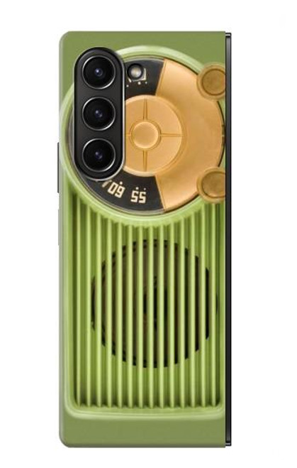 S2656 ヴィンテージベークライトデコラジオ Vintage Bakelite Radio Green Samsung Galaxy Z Fold 5 バックケース、フリップケース・カバー