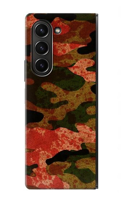 S3393 カモフラージュ 血液 Camouflage Blood Splatter Samsung Galaxy Z Fold 5 バックケース、フリップケース・カバー