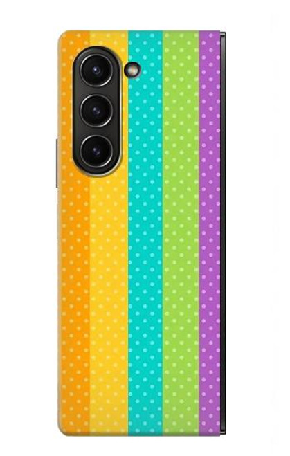 S3678 カラフルなレインボーバーティカル Colorful Rainbow Vertical Samsung Galaxy Z Fold 5 バックケース、フリップケース・カバー