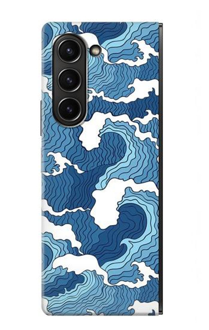 S3751 波のパターン Wave Pattern Samsung Galaxy Z Fold 5 バックケース、フリップケース・カバー