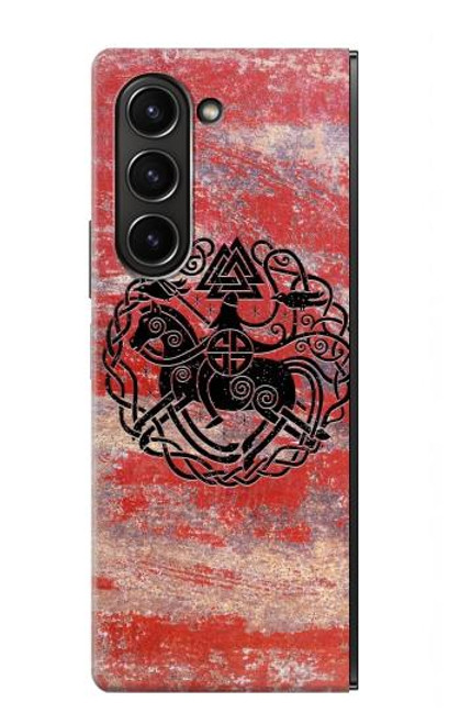 S3831 バイキングノース古代のシンボル Viking Norse Ancient Symbol Samsung Galaxy Z Fold 5 バックケース、フリップケース・カバー