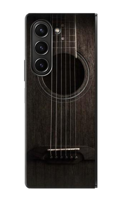 S3834 ブラックギター Old Woods Black Guitar Samsung Galaxy Z Fold 5 バックケース、フリップケース・カバー