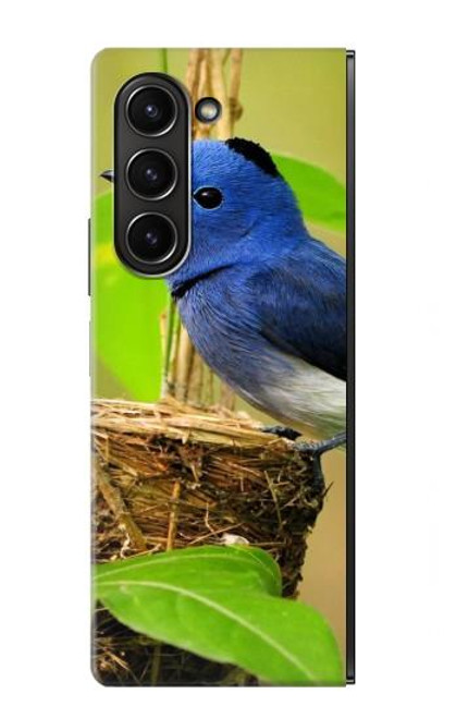S3839 幸福の青い 鳥青い鳥 Bluebird of Happiness Blue Bird Samsung Galaxy Z Fold 5 バックケース、フリップケース・カバー