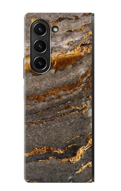 S3886 灰色の大理石の岩 Gray Marble Rock Samsung Galaxy Z Fold 5 バックケース、フリップケース・カバー