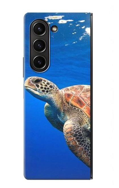 S3898 ウミガメ Sea Turtle Samsung Galaxy Z Fold 5 バックケース、フリップケース・カバー