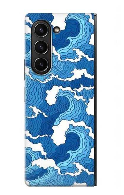 S3901 美しい嵐の海の波 Aesthetic Storm Ocean Waves Samsung Galaxy Z Fold 5 バックケース、フリップケース・カバー