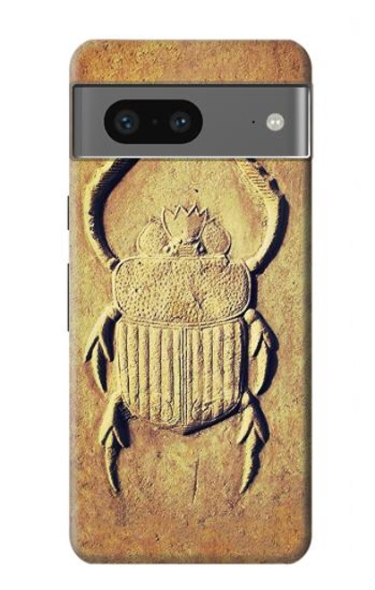 S2401 エジプトのスカラベ 甲虫 グラフィックプリント Egyptian Scarab Beetle Graphic Printed Google Pixel 7a バックケース、フリップケース・カバー