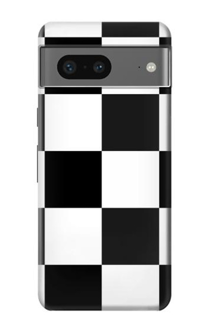 S2492 黒と白のチェッカーボード Black and White Check Google Pixel 7a バックケース、フリップケース・カバー