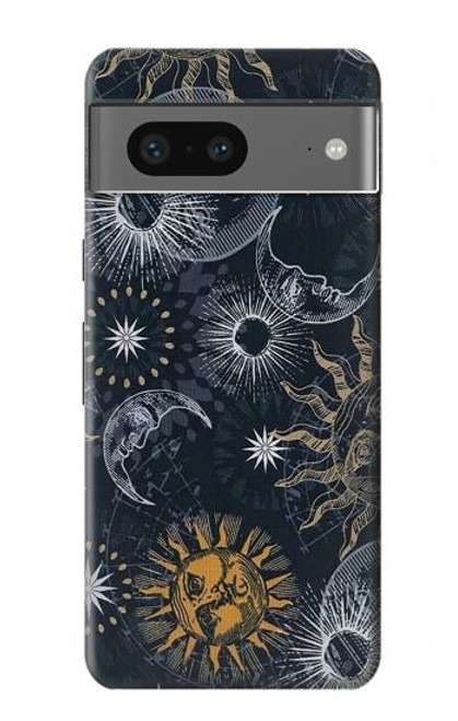 S3702 月と太陽 Moon and Sun Google Pixel 7a バックケース、フリップケース・カバー