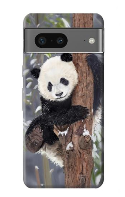 S3793 かわいい赤ちゃん雪パンダのペイント Cute Baby Panda Snow Painting Google Pixel 7a バックケース、フリップケース・カバー