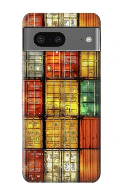 S3861 カラフルなコンテナ ブロック Colorful Container Block Google Pixel 7a バックケース、フリップケース・カバー