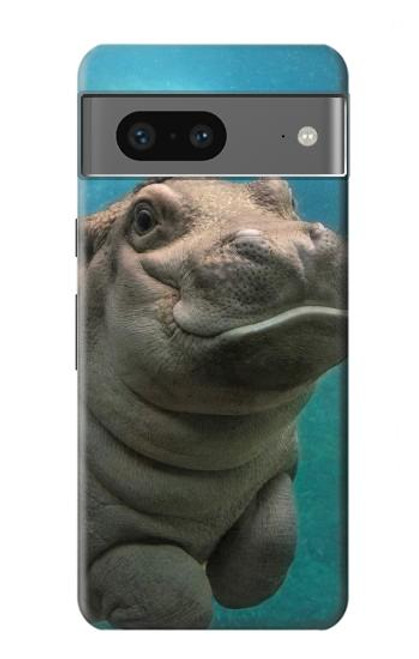 S3871 かわいい赤ちゃんカバ カバ Cute Baby Hippo Hippopotamus Google Pixel 7a バックケース、フリップケース・カバー