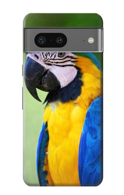 S3888 コンゴウインコの顔の鳥 Macaw Face Bird Google Pixel 7a バックケース、フリップケース・カバー
