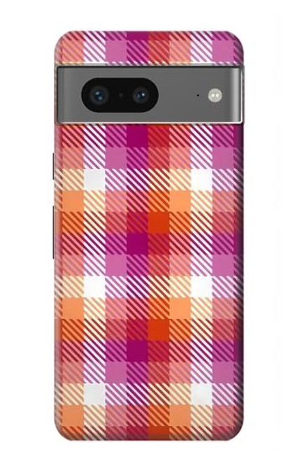 S3941 LGBT レズビアン プライド フラグ チェック柄 LGBT Lesbian Pride Flag Plaid Google Pixel 7a バックケース、フリップケース・カバー