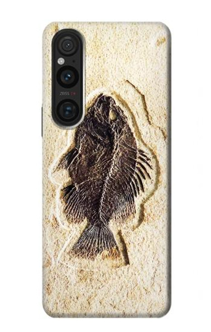S2562 魚化石 Fossil Fish Sony Xperia 1 V バックケース、フリップケース・カバー