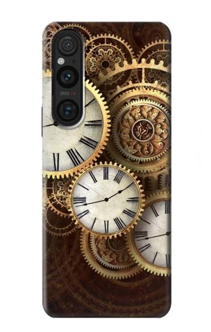 S3172 金時計 Gold Clock Live Sony Xperia 1 V バックケース、フリップケース・カバー