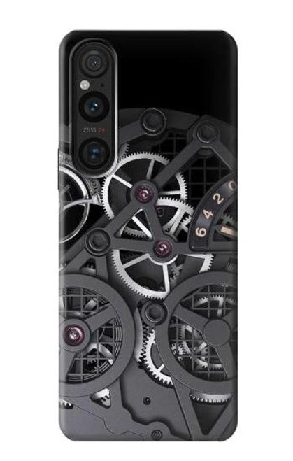 S3176 時計の中 Inside Watch Black Sony Xperia 1 V バックケース、フリップケース・カバー