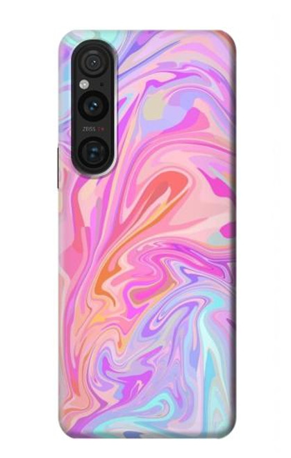 S3444 デジタルアートカラフルな液体 Digital Art Colorful Liquid Sony Xperia 1 V バックケース、フリップケース・カバー