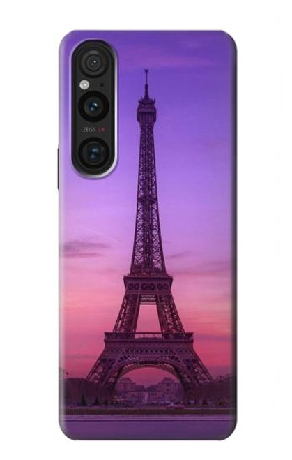 S3447 エッフェルパリの夕日 Eiffel Paris Sunset Sony Xperia 1 V バックケース、フリップケース・カバー