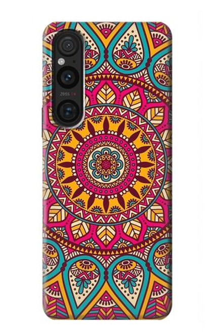 S3694 ヒッピーアートパターン Hippie Art Pattern Sony Xperia 1 V バックケース、フリップケース・カバー