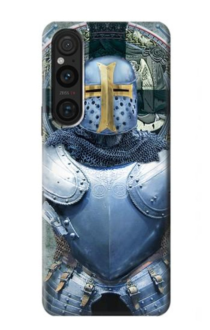 S3864 中世テンプル騎士団重鎧騎士 Medieval Templar Heavy Armor Knight Sony Xperia 1 V バックケース、フリップケース・カバー