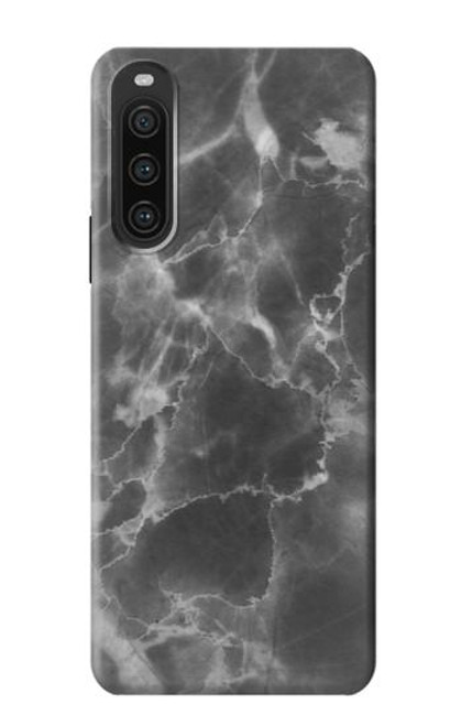 S2526 ブラックマーブルグラフィックプリント Black Marble Graphic Printed Sony Xperia 10 V バックケース、フリップケース・カバー