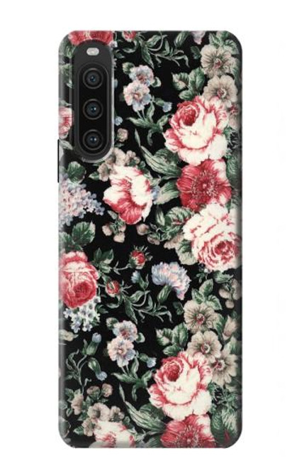 S2727 ヴィンテージローズ柄 Vintage Rose Pattern Sony Xperia 10 V バックケース、フリップケース・カバー