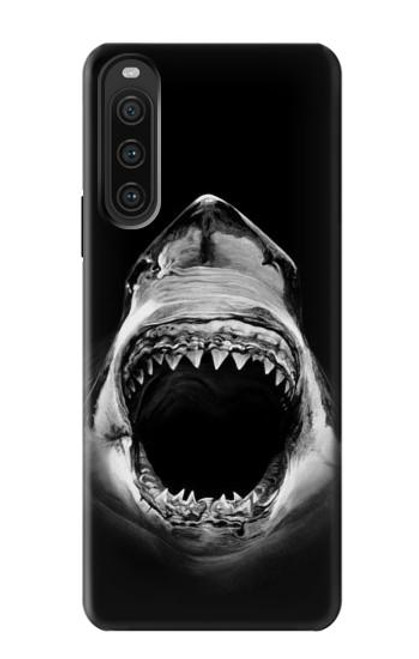 S3100 白のサメ Great White Shark Sony Xperia 10 V バックケース、フリップケース・カバー