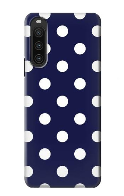 S3533 ブルーの水玉 Blue Polka Dot Sony Xperia 10 V バックケース、フリップケース・カバー