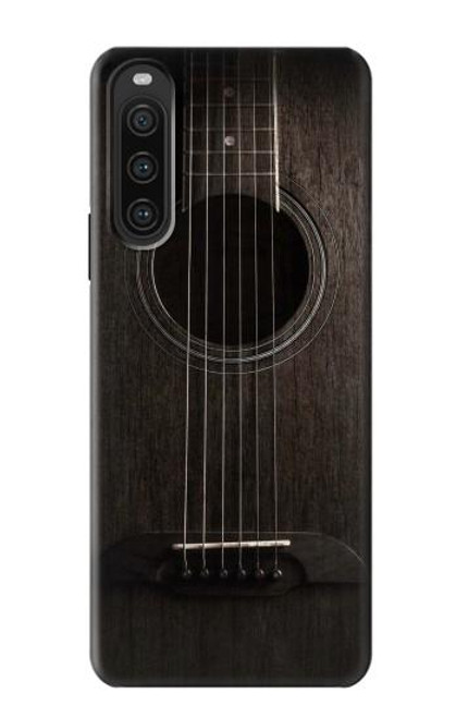 S3834 ブラックギター Old Woods Black Guitar Sony Xperia 10 V バックケース、フリップケース・カバー