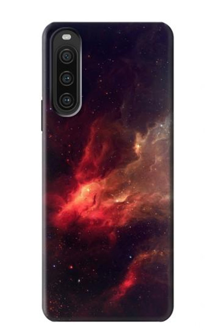S3897 赤い星雲の宇宙 Red Nebula Space Sony Xperia 10 V バックケース、フリップケース・カバー