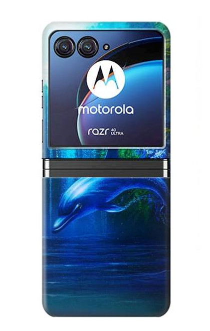 S0385 イルカ Dolphin Motorola Razr 40 Ultra バックケース、フリップケース・カバー