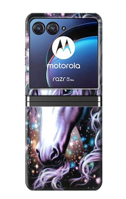 S0749 ユニコーン Unicorn Horse Motorola Razr 40 Ultra バックケース、フリップケース・カバー