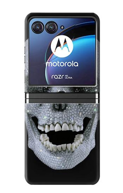 S1286 ダイヤモンドスカル Diamond Skull Motorola Razr 40 Ultra バックケース、フリップケース・カバー