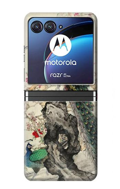 S2086 孔雀の絵画 Peacock Painting Motorola Razr 40 Ultra バックケース、フリップケース・カバー