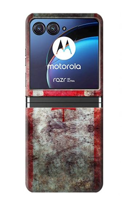 S2490 カナダメープルリーフ旗 Canada Maple Leaf Flag Texture Motorola Razr 40 Ultra バックケース、フリップケース・カバー