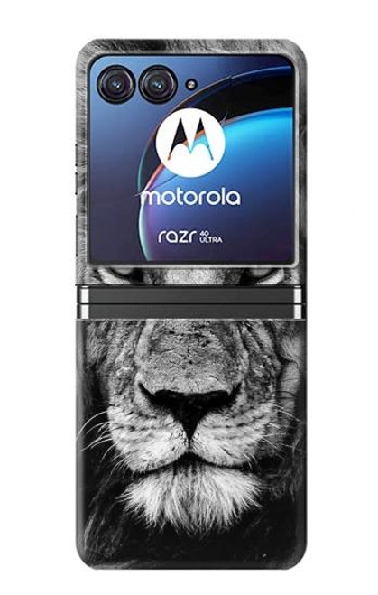 S3372 ライオンの顔 Lion Face Motorola Razr 40 Ultra バックケース、フリップケース・カバー