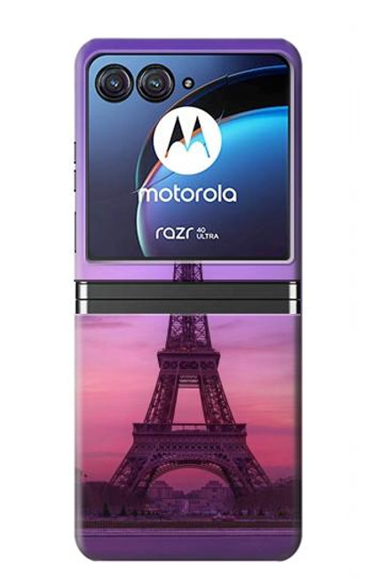 S3447 エッフェルパリの夕日 Eiffel Paris Sunset Motorola Razr 40 Ultra バックケース、フリップケース・カバー