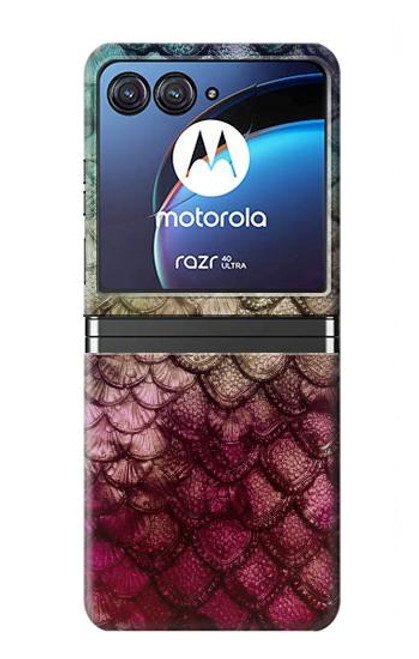 S3539 人魚の鱗 Mermaid Fish Scale Motorola Razr 40 Ultra バックケース、フリップケース・カバー