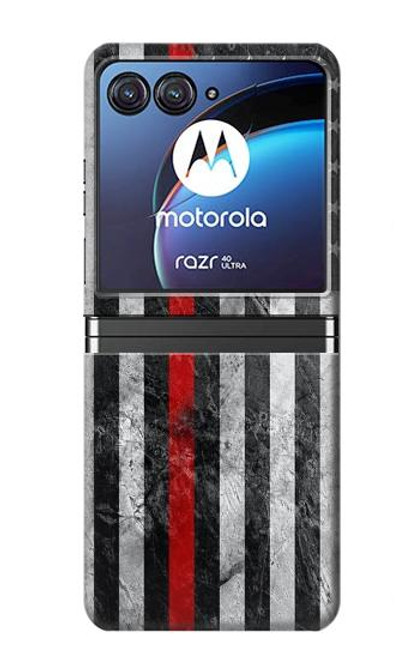 S3687 消防士細い赤い線アメリカの国旗 Firefighter Thin Red Line American Flag Motorola Razr 40 Ultra バックケース、フリップケース・カバー