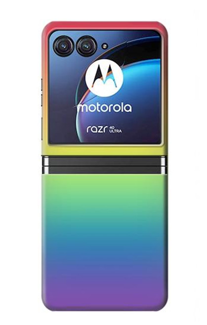 S3698 LGBTグラデーションプライドフラグ LGBT Gradient Pride Flag Motorola Razr 40 Ultra バックケース、フリップケース・カバー