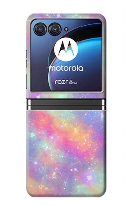S3706 パステルレインボーギャラクシーピンクスカイ Pastel Rainbow Galaxy Pink Sky Motorola Razr 40 Ultra バックケース、フリップケース・カバー