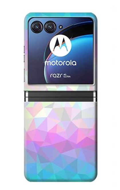 S3747 トランスフラッグポリゴン Trans Flag Polygon Motorola Razr 40 Ultra バックケース、フリップケース・カバー