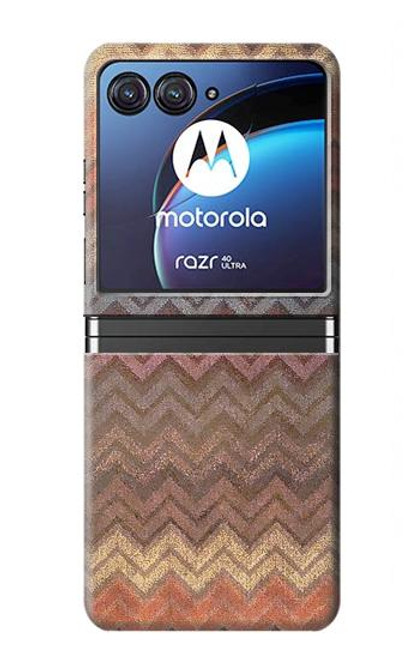 S3752 ジグザグ生地パターングラフィックプリント Zigzag Fabric Pattern Graphic Printed Motorola Razr 40 Ultra バックケース、フリップケース・カバー