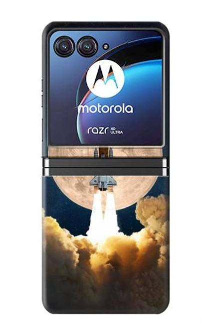 S3859 月へのビットコイン Bitcoin to the Moon Motorola Razr 40 Ultra バックケース、フリップケース・カバー